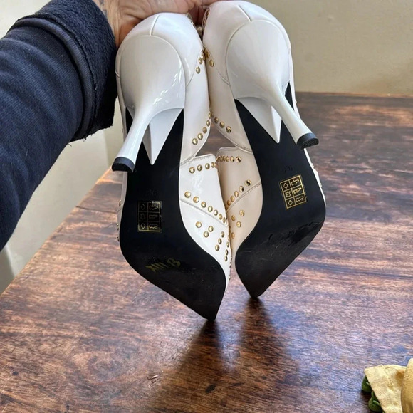 JEFFREY CAMPBELL SPANGLED Pointed Toe Stud Details Heels Pumps Size 9 - Picture 7 of 12